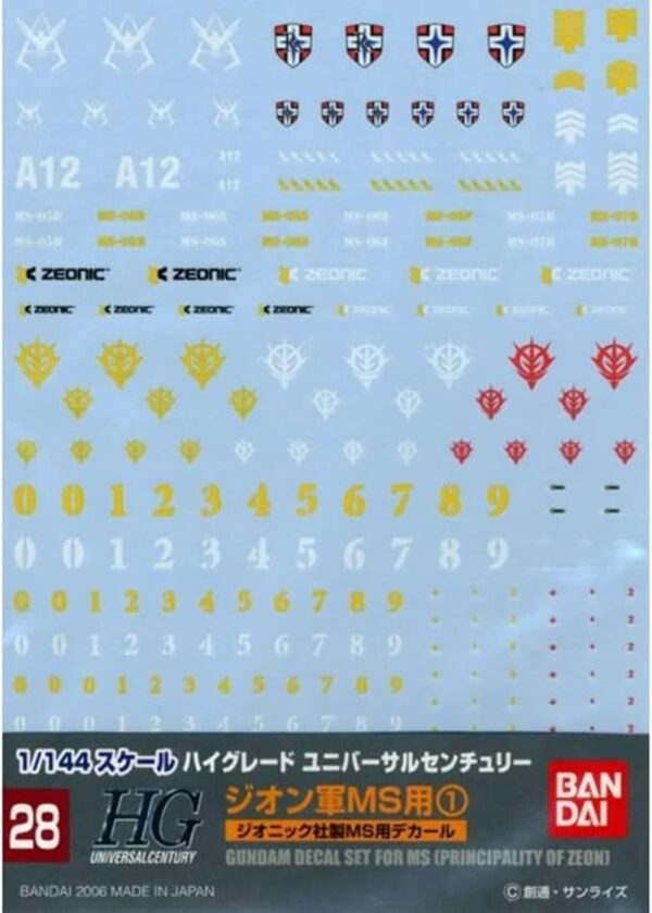 BANDAI SPIRITS(バンダイ スピリッツ) ガンダムデカール GD28 HGUC 汎用-ジオンMS用(1) 0145081